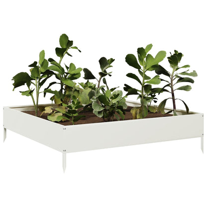Hochbeet Weiß 100X100X26 Cm Stahl