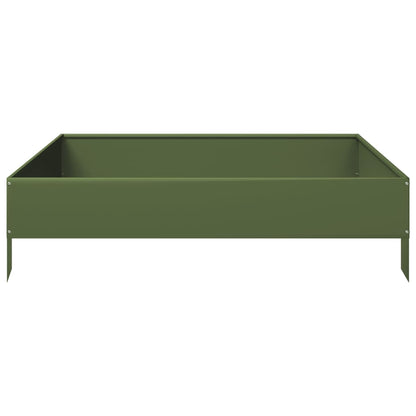 Hochbeet Olivgrün 100X100X26 Cm Stahl