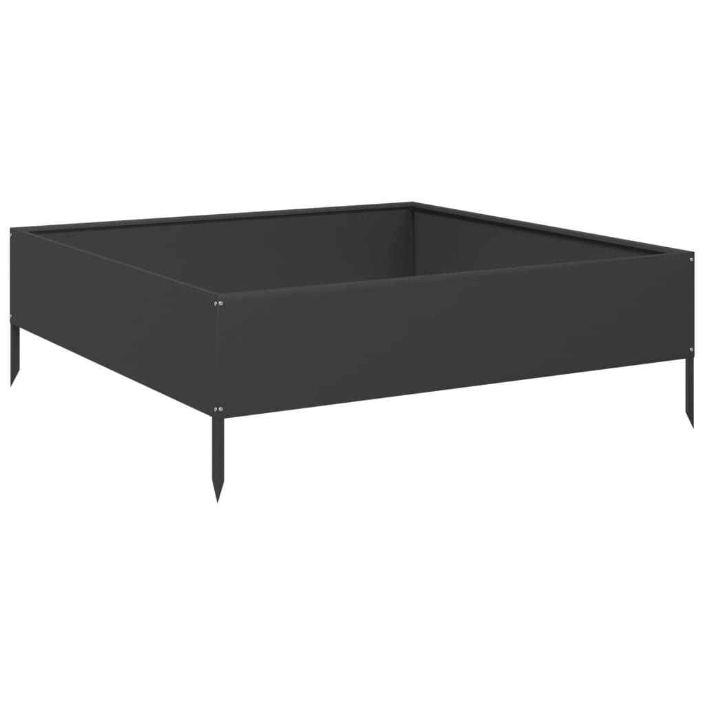 Hochbeet Schwarz 100X100X33,5 Cm Stahl