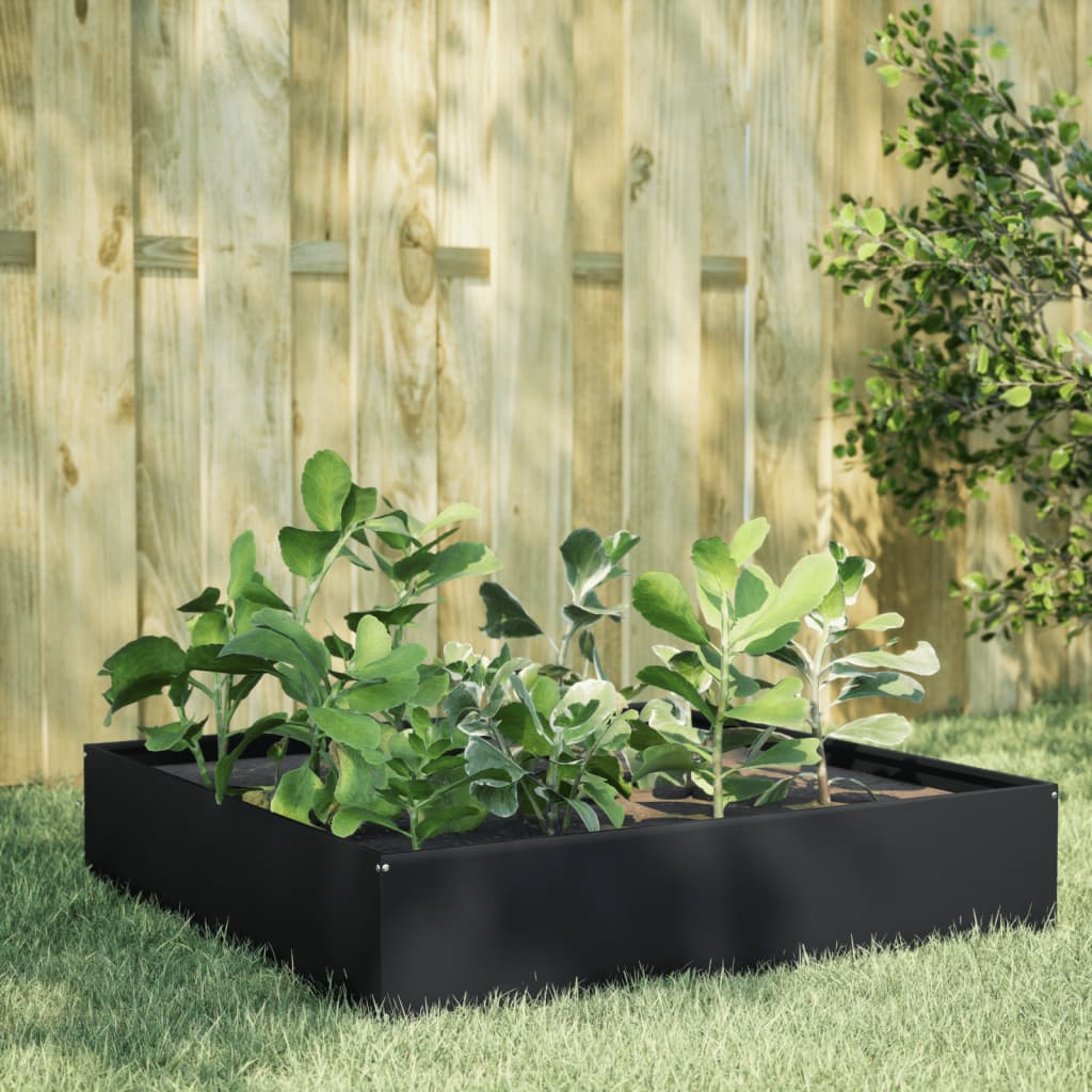 Hochbeet Schwarz 100X100X33,5 Cm Stahl