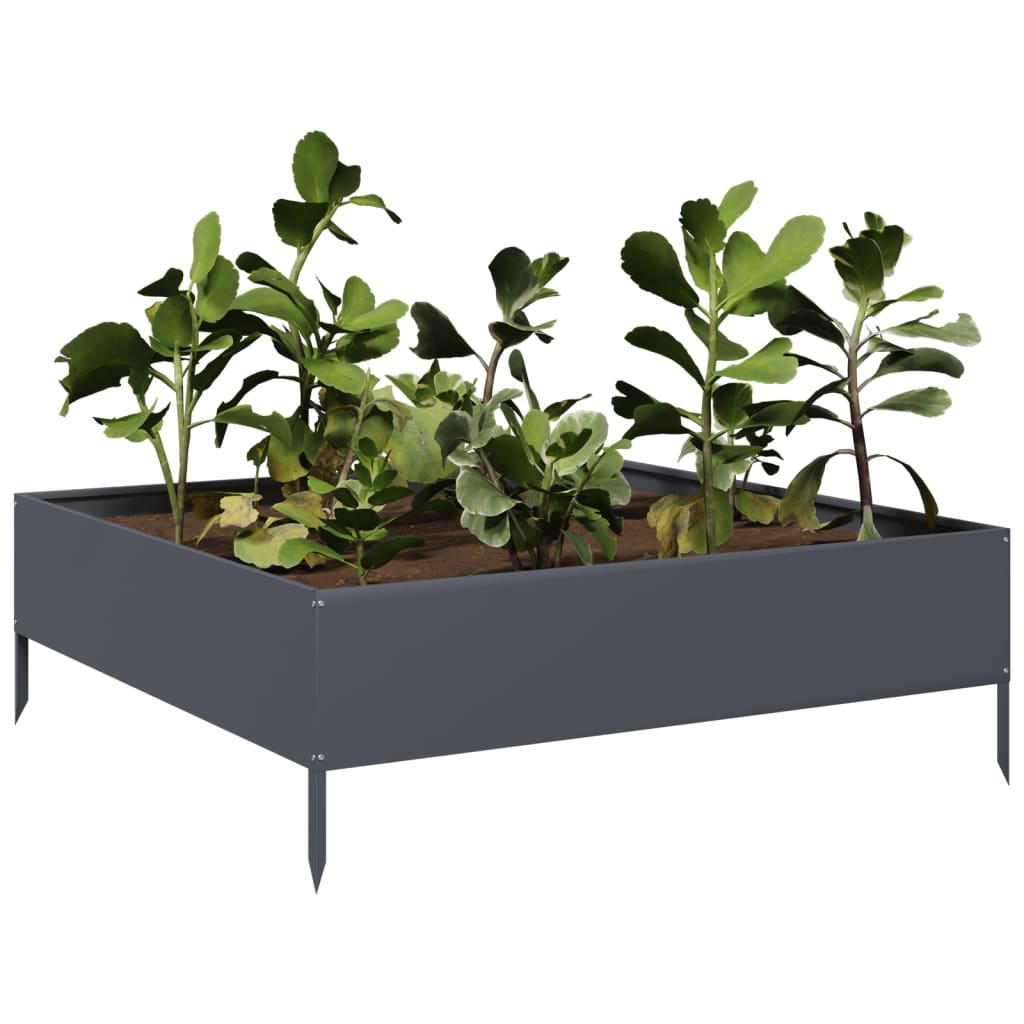 Hochbeet Anthrazit 100X100X33,5 Cm Stahl
