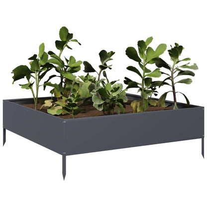 Hochbeet Anthrazit 100X100X33,5 Cm Stahl