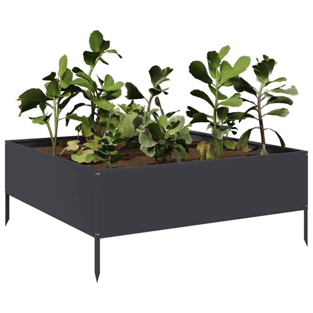 Hochbeet Schwarz 100X100X41 Cm Stahl