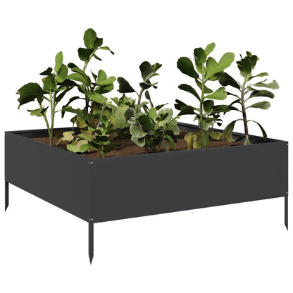 Hochbeet Schwarz 100X100X41 Cm Stahl