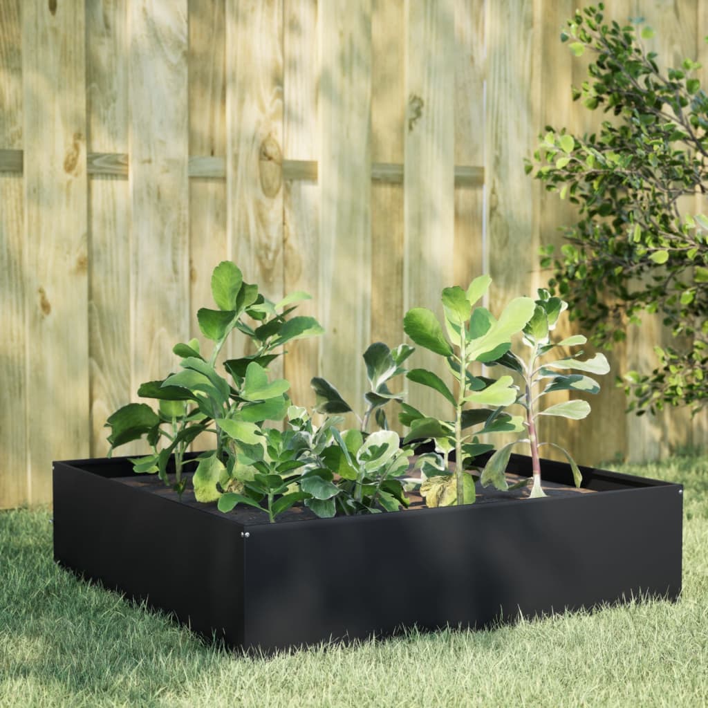 Hochbeet Schwarz 100X100X41 Cm Stahl