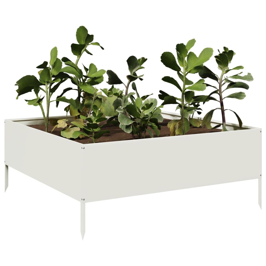 Hochbeet Weiß 100X100X41 Cm Stahl