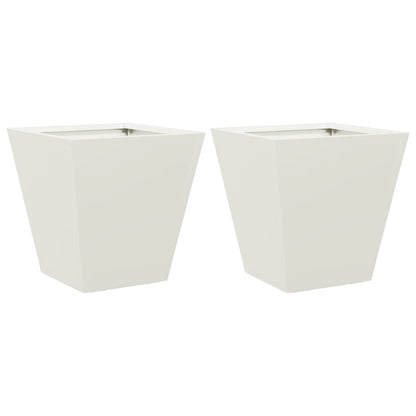 Pflanzkübel 2 Stk. Weiß 30X30X30 Stahl