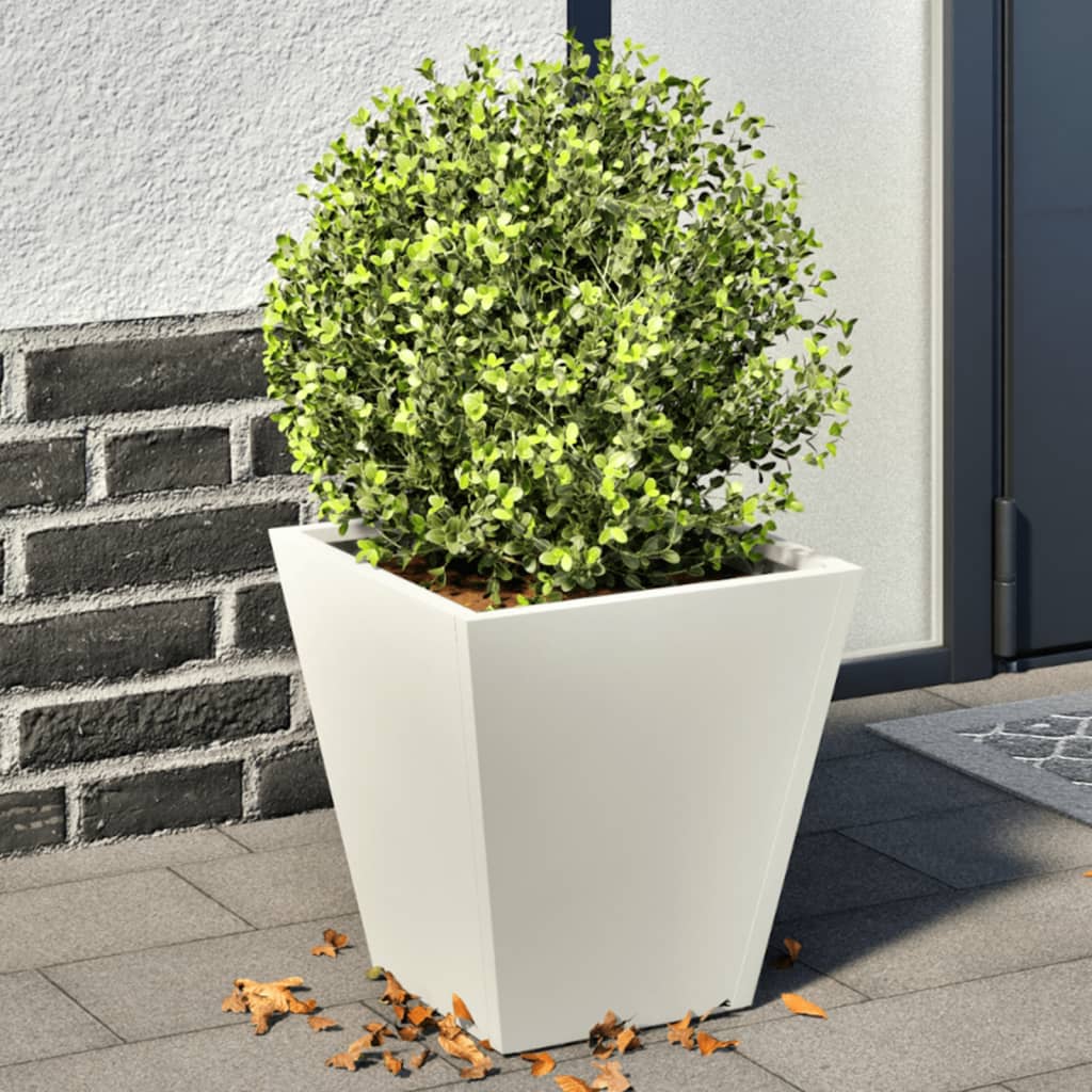 Pflanzkübel 2 Stk. Weiß 30X30X30 Stahl
