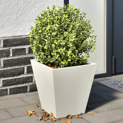 Pflanzkübel 2 Stk. Weiß 30X30X30 Stahl