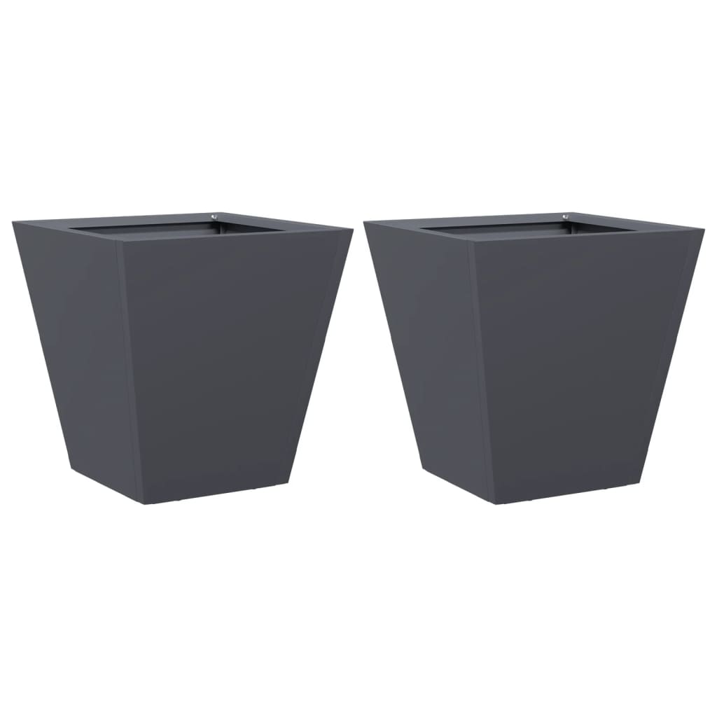Pflanzkübel 2 Stk. Anthrazit 30X30X30 Stahl