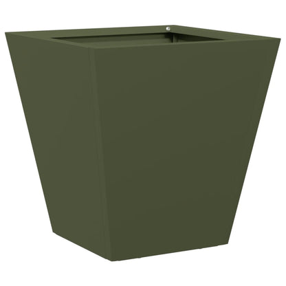 Pflanzkübel 2 Stk. Olivgrün 30X30X30 Stahl
