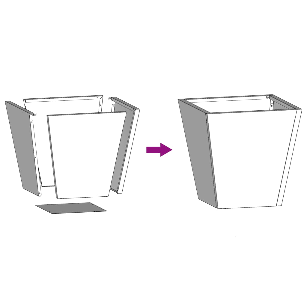 Pflanzkübel 30X30X30 Cm Wetterfester Stahl