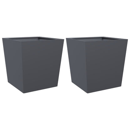 Pflanzkübel 2 Stk. Anthrazit 50X50X50 Stahl