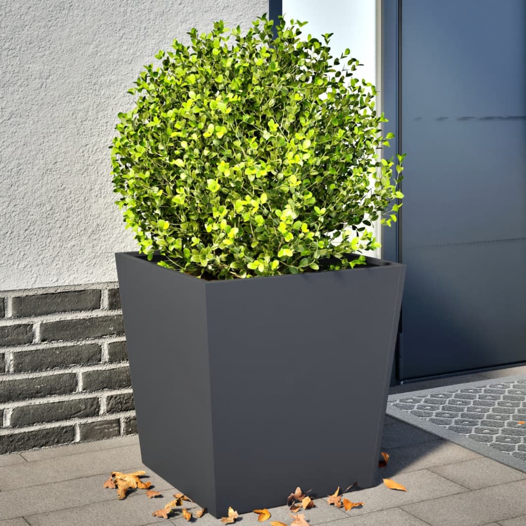 Pflanzkübel 2 Stk. Anthrazit 50X50X50 Stahl