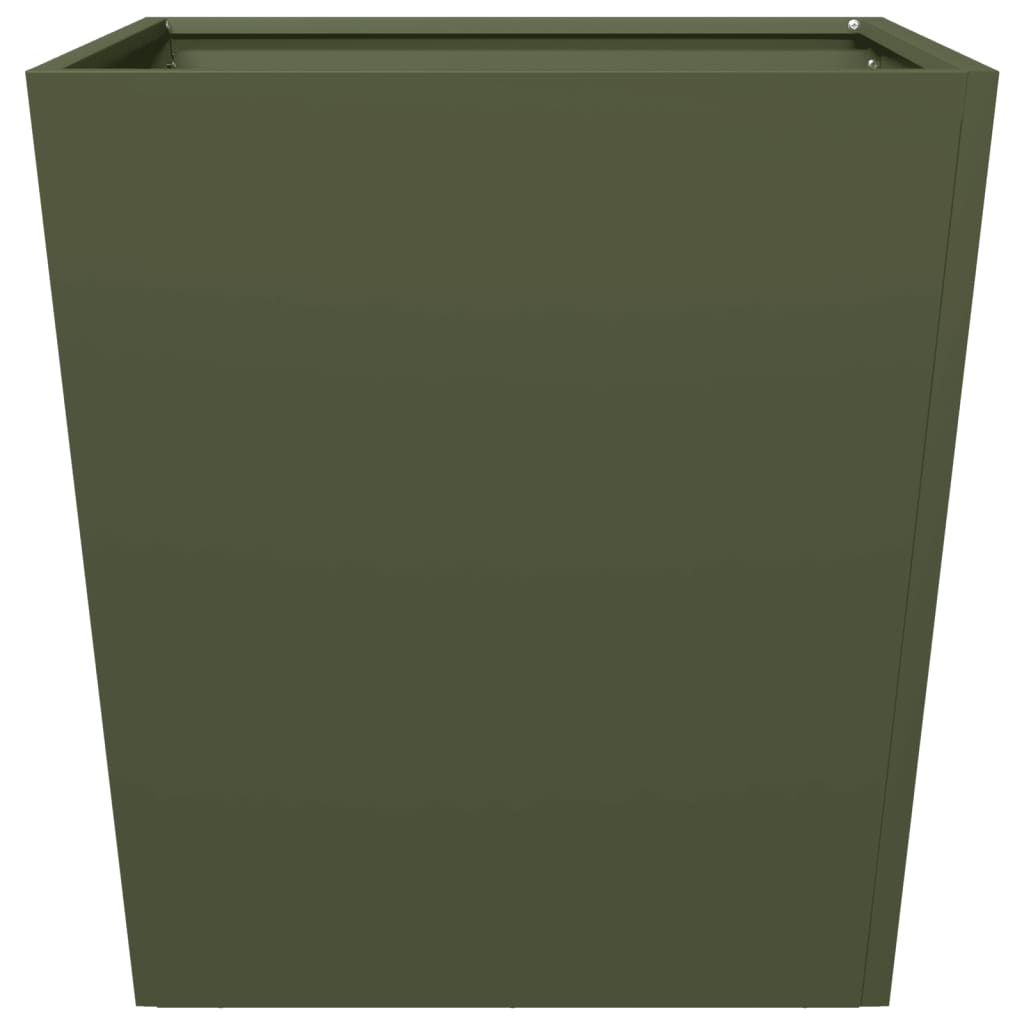 Pflanzkübel 2 Stk. Olivgrün 50X50X50 Stahl