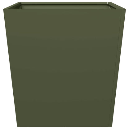 Pflanzkübel 2 Stk. Olivgrün 50X50X50 Stahl