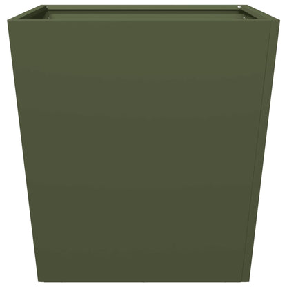 Pflanzkübel 2 Stk. Olivgrün 50X50X50 Stahl