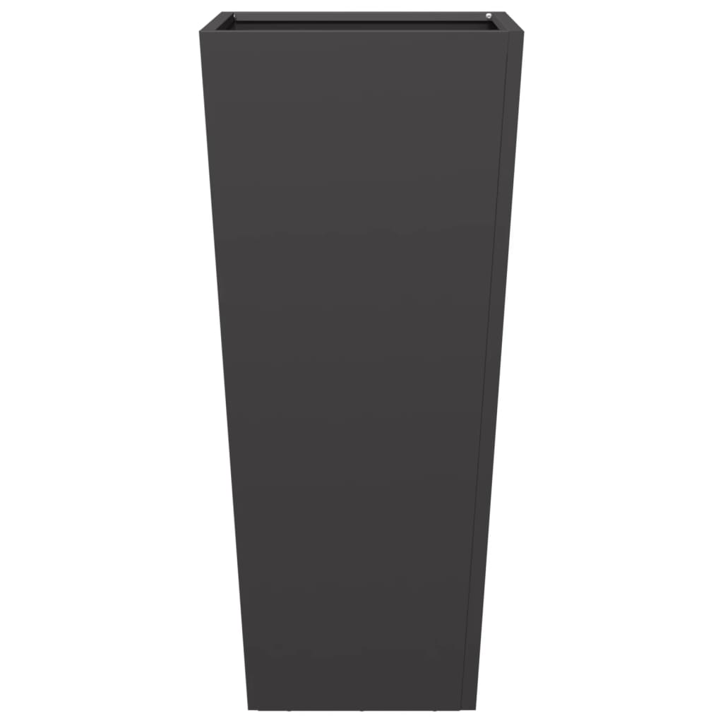 Pflanzkübel 2 Stk. Schwarz 35X35X75 Cm Stahl