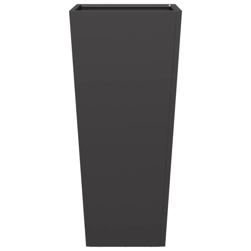 Pflanzkübel 2 Stk. Schwarz 35X35X75 Cm Stahl