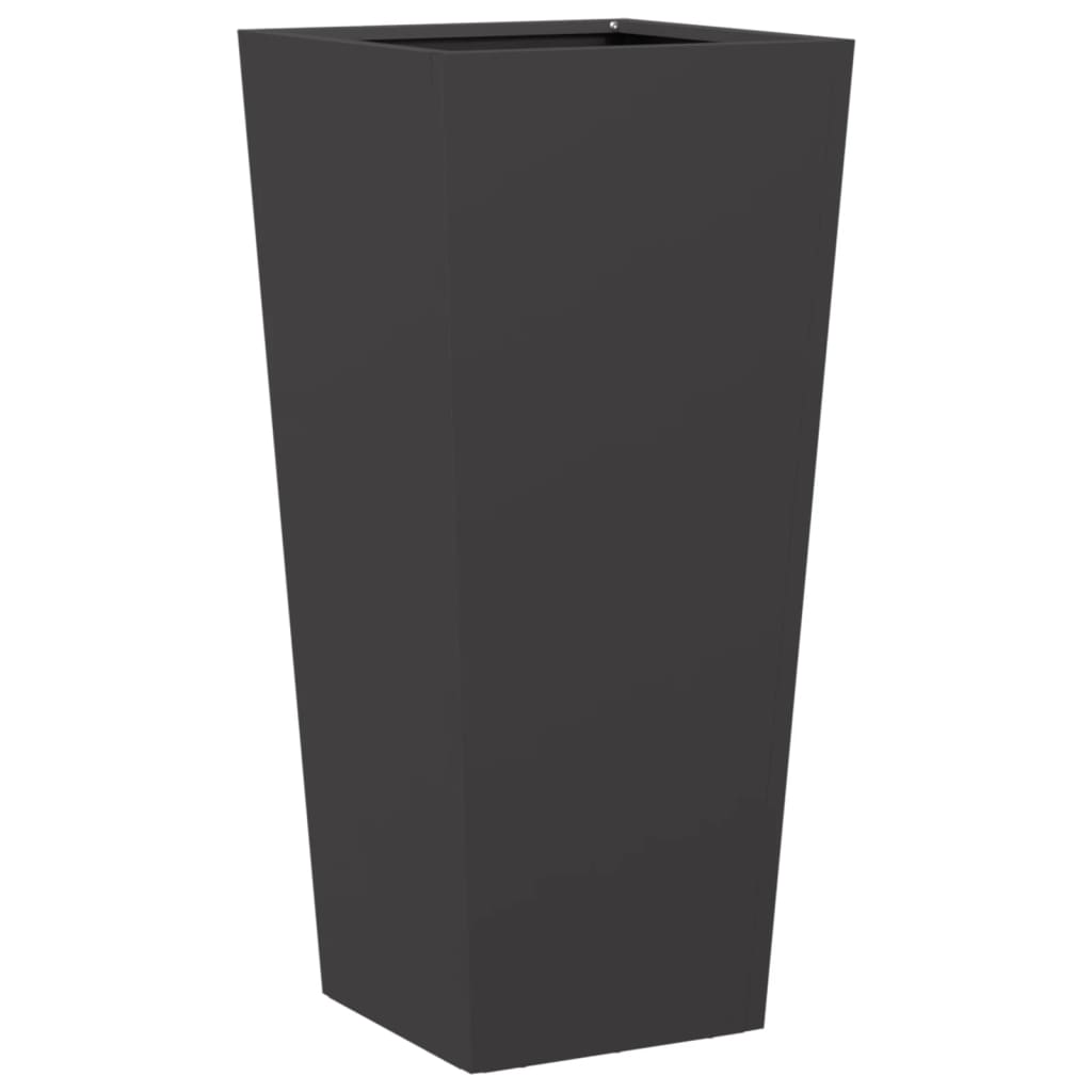 Pflanzkübel 2 Stk. Schwarz 35X35X75 Cm Stahl