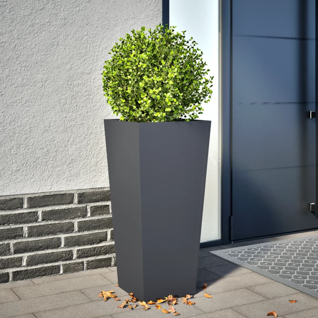 Pflanzkübel Anthrazit 35X35X75 Cm Stahl