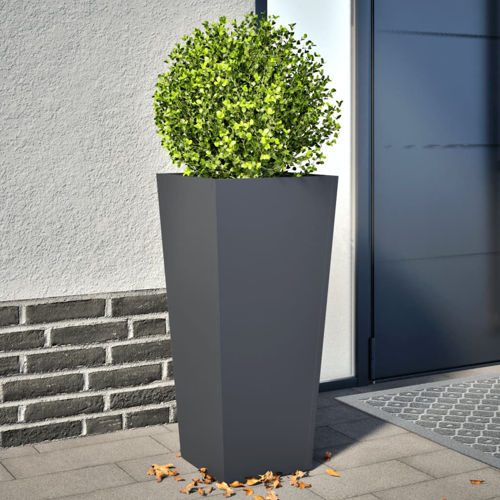 Pflanzkübel 2 Stk. Anthrazit 35X35X75 Cm Stahl