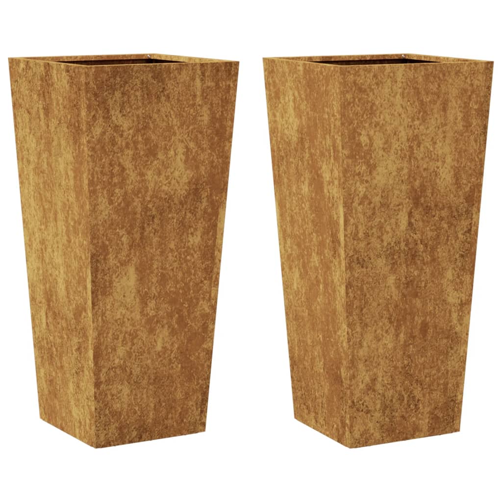 Pflanzkübel 2 Stk. 35X35X75 Cm Wetterfester Stahl