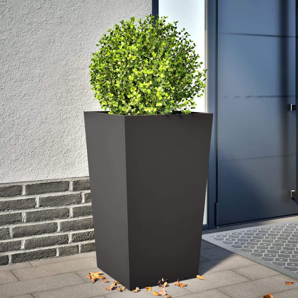 Pflanzkübel Schwarz 45X45X75 Cm Stahl