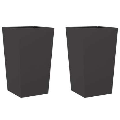 Pflanzkübel 2 Stk. Schwarz 45X45X75 Cm Stahl