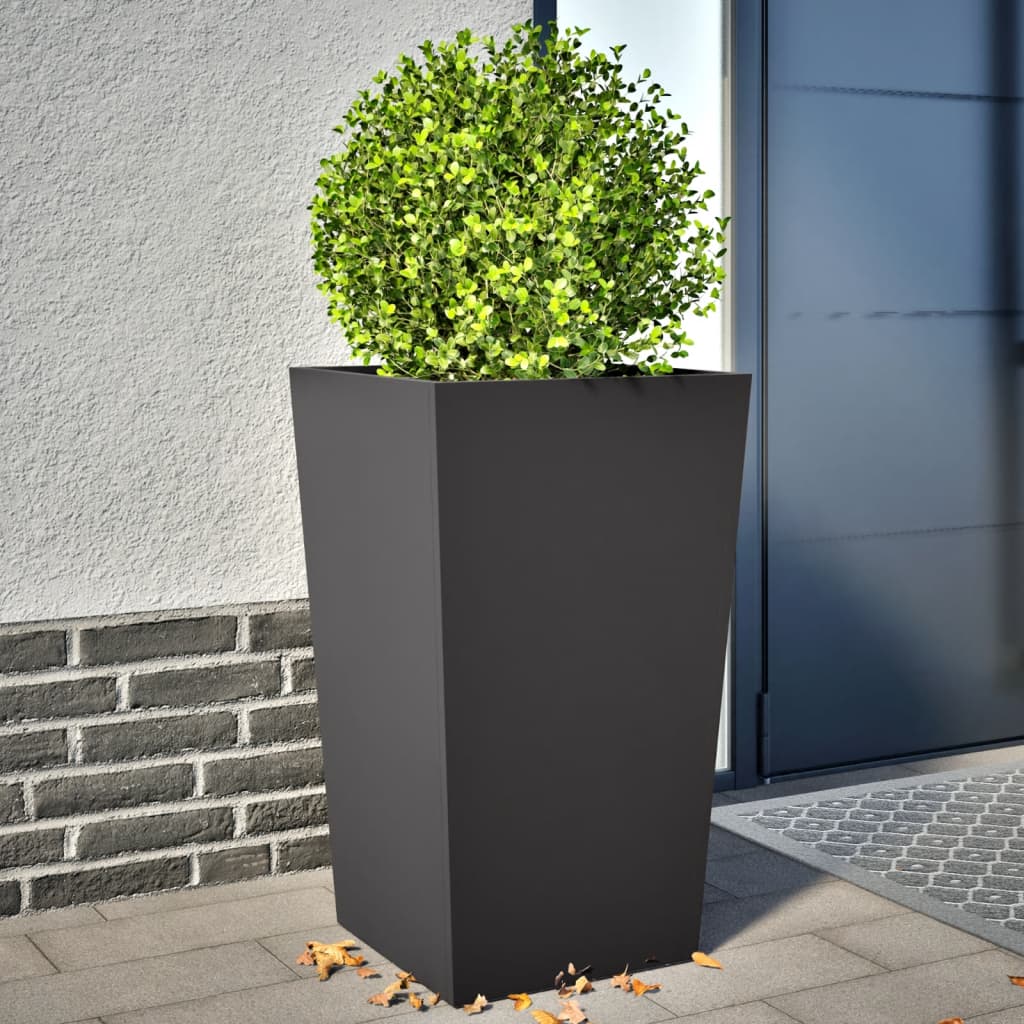 Pflanzkübel 2 Stk. Schwarz 45X45X75 Cm Stahl