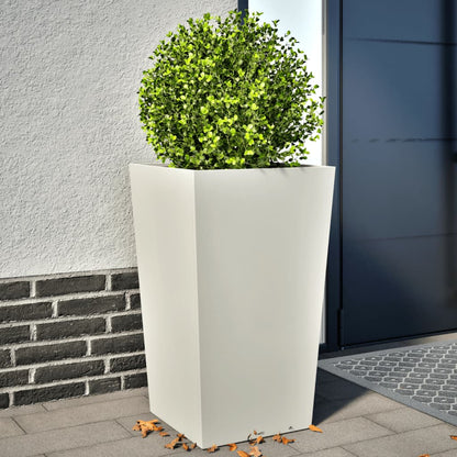 Pflanzkübel 2 Stk. Weiß 45X45X75 Cm Stahl