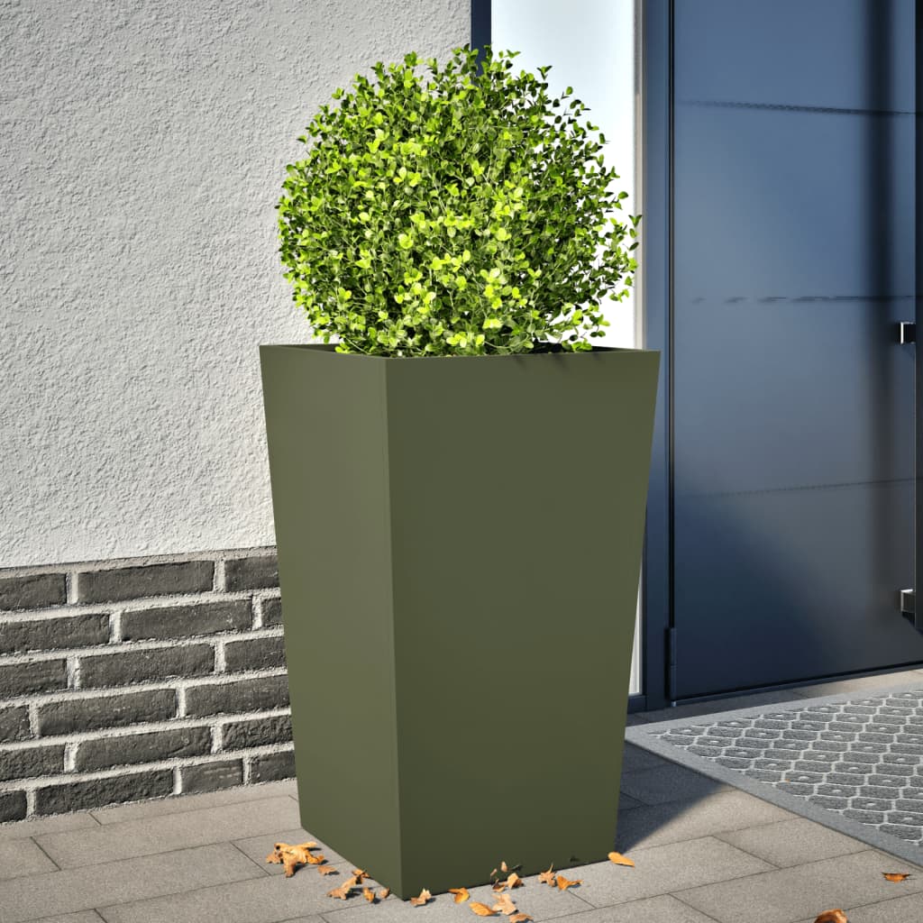 Pflanzkübel Olivgrün 45X45X75 Cm Stahl