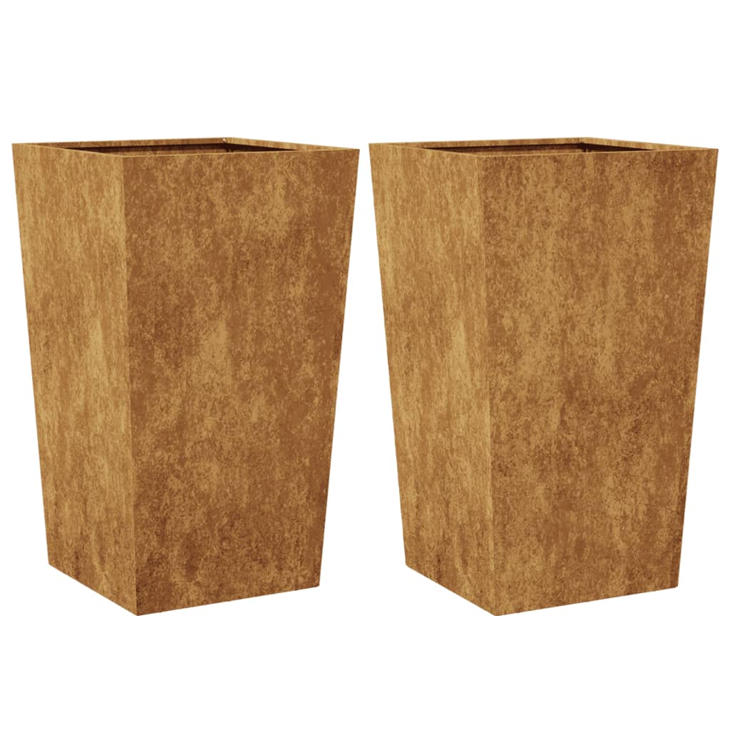 Pflanzkübel 2 Stk. 45X45X75 Cm Wetterfester Stahl
