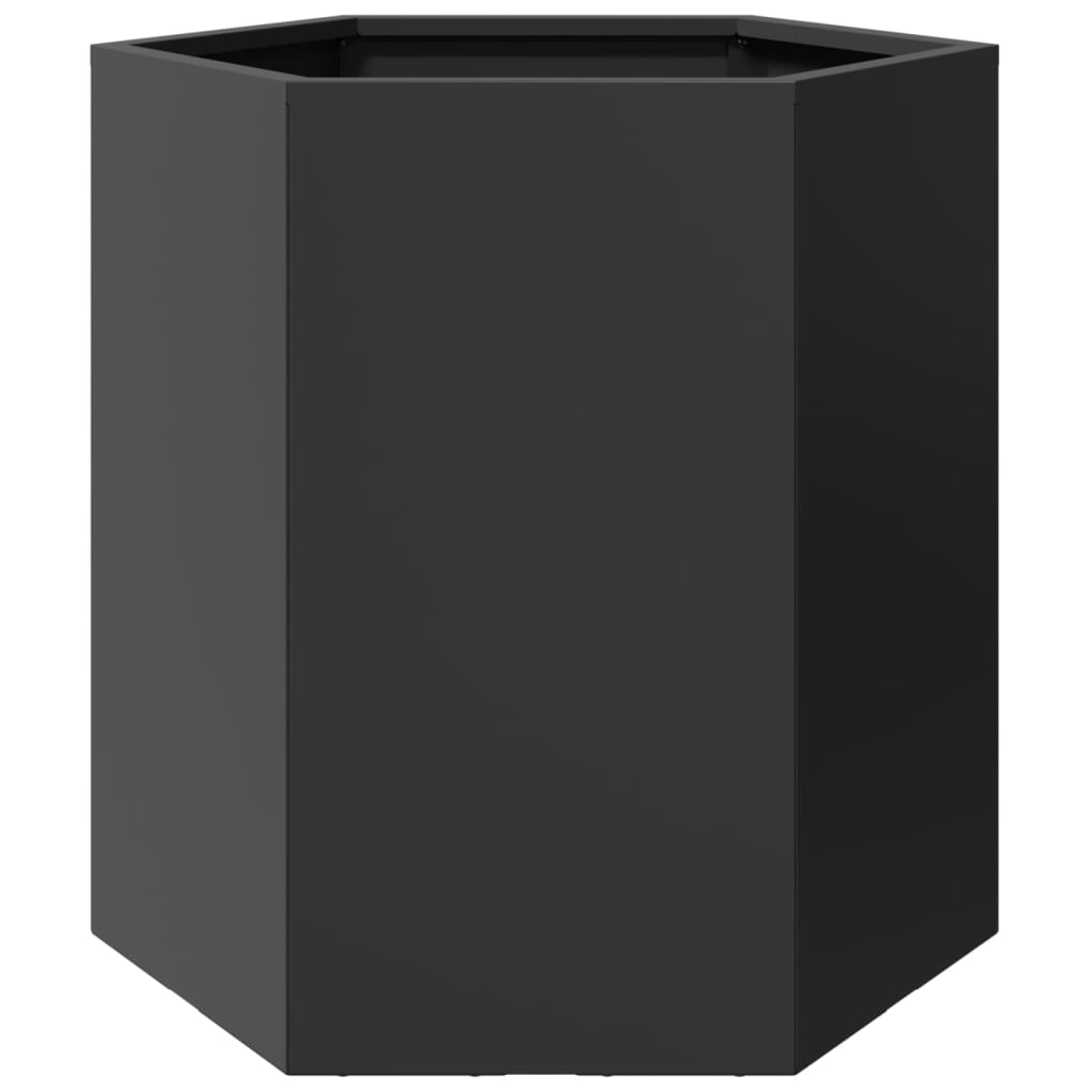 Pflanzkübel Schwarz Sechseckig 46X40X45 Stahl