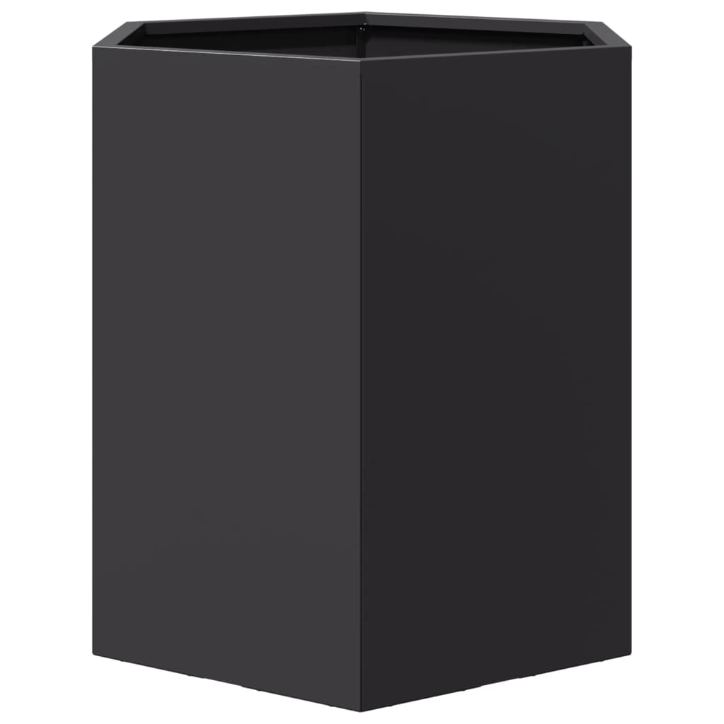 Pflanzkübel Schwarz Sechseckig 46X40X45 Stahl