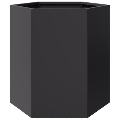 Pflanzkübel Schwarz Sechseckig 46X40X45 Stahl