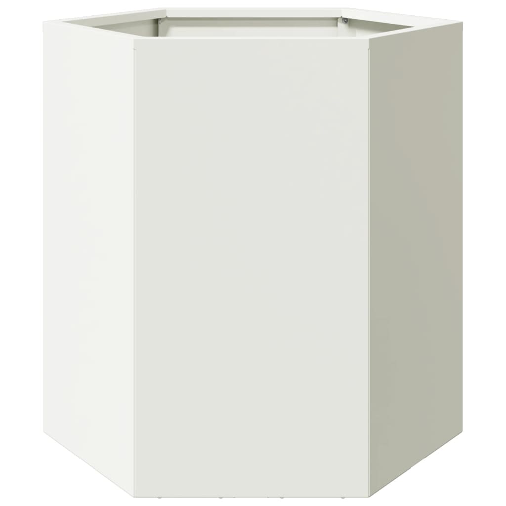 Pflanzkübel Weiß Sechseckig 46X40X45 Stahl