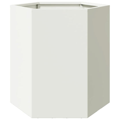 Pflanzkübel Weiß Sechseckig 46X40X45 Stahl