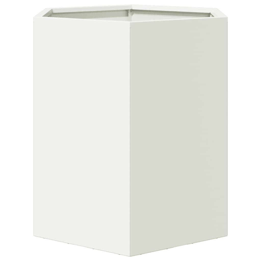 Pflanzkübel Weiß Sechseckig 46X40X45 Stahl