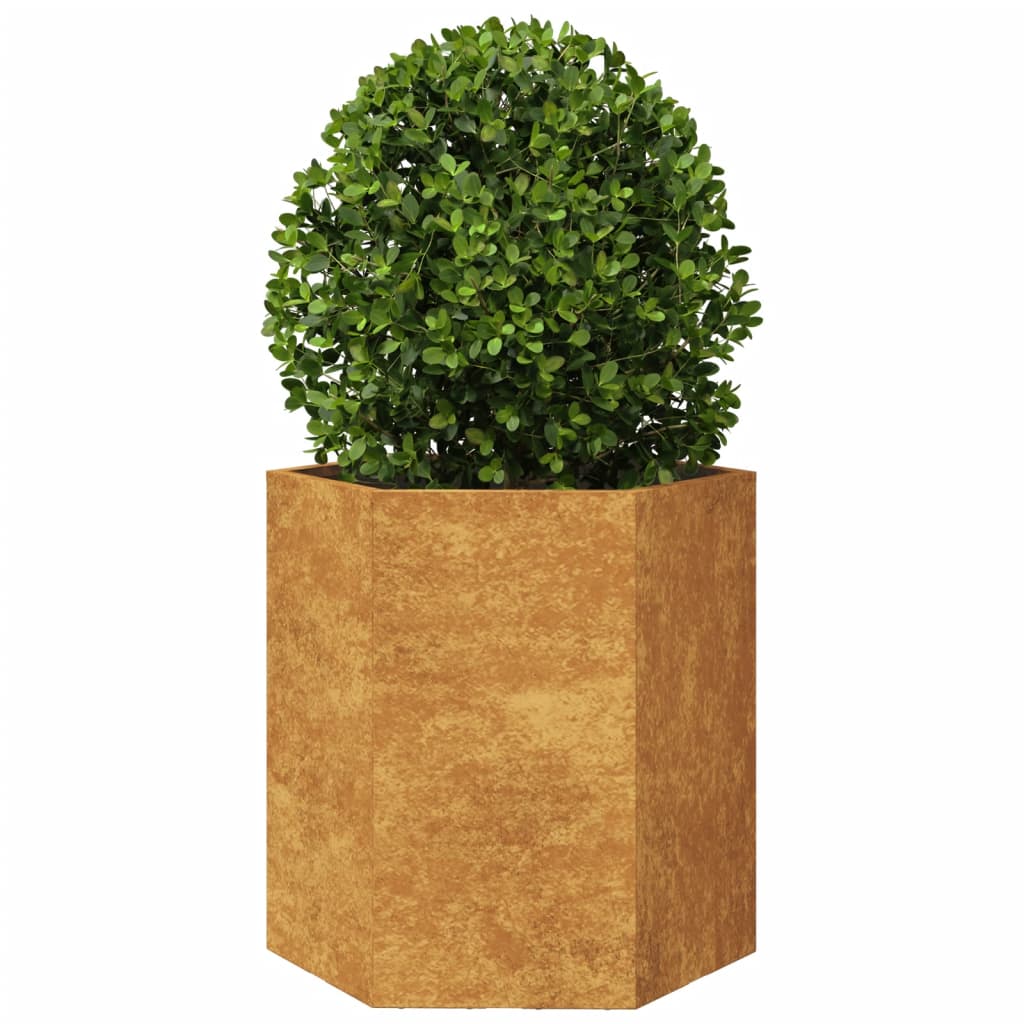 Pflanzkübel 2 Stk. Sechseckig 46X40X45 Cm Wetterfester Stahl