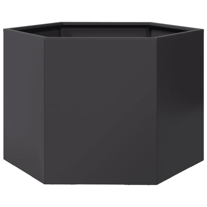 Pflanzkübel Schwarz Sechseckig 69X60X45 Stahl