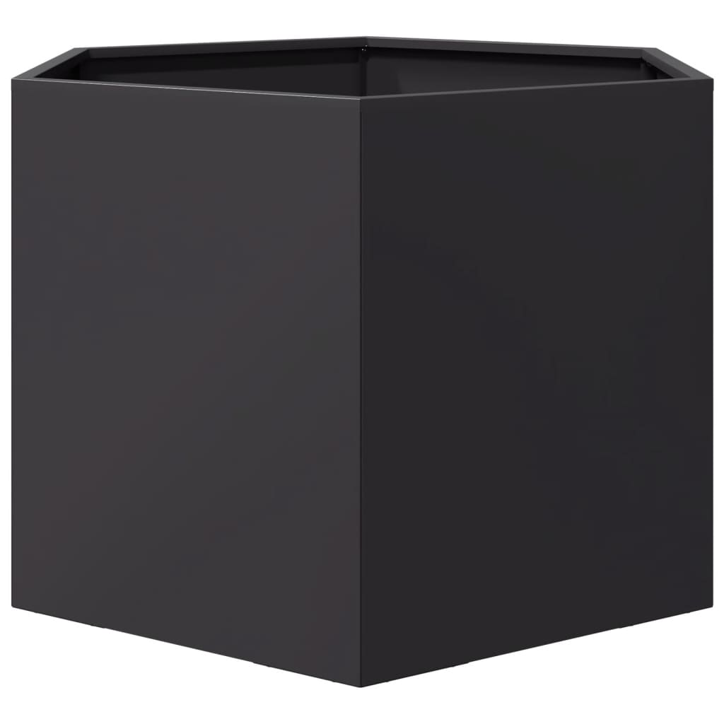 Pflanzkübel Schwarz Sechseckig 69X60X45 Stahl
