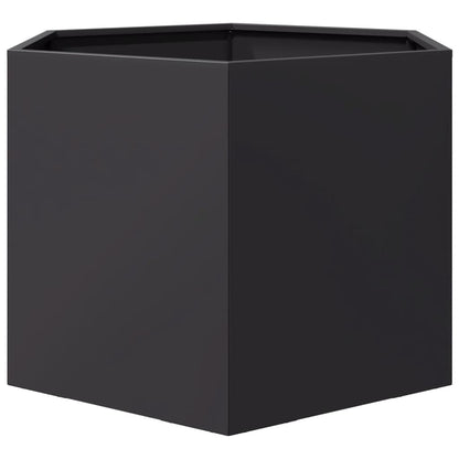 Pflanzkübel Schwarz Sechseckig 69X60X45 Stahl