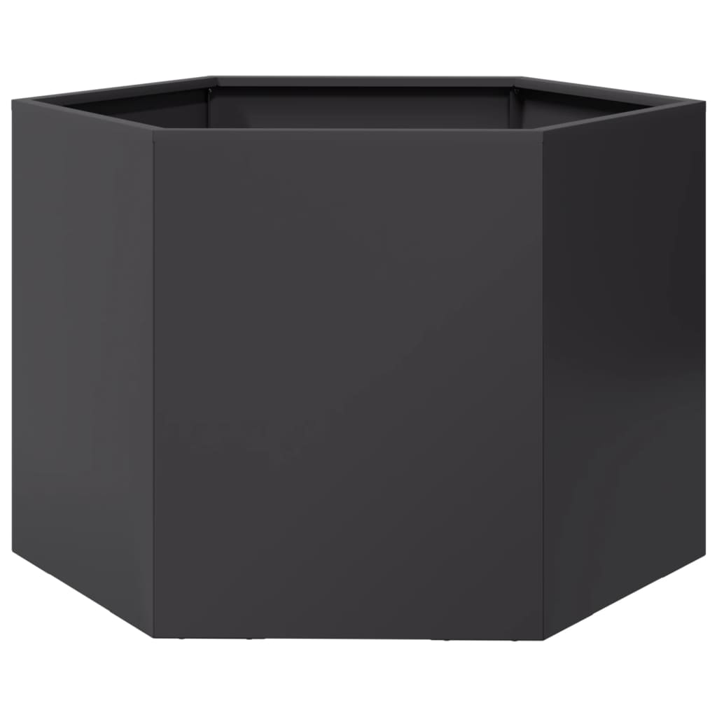 Pflanzkübel Schwarz Sechseckig 69X60X45 Stahl