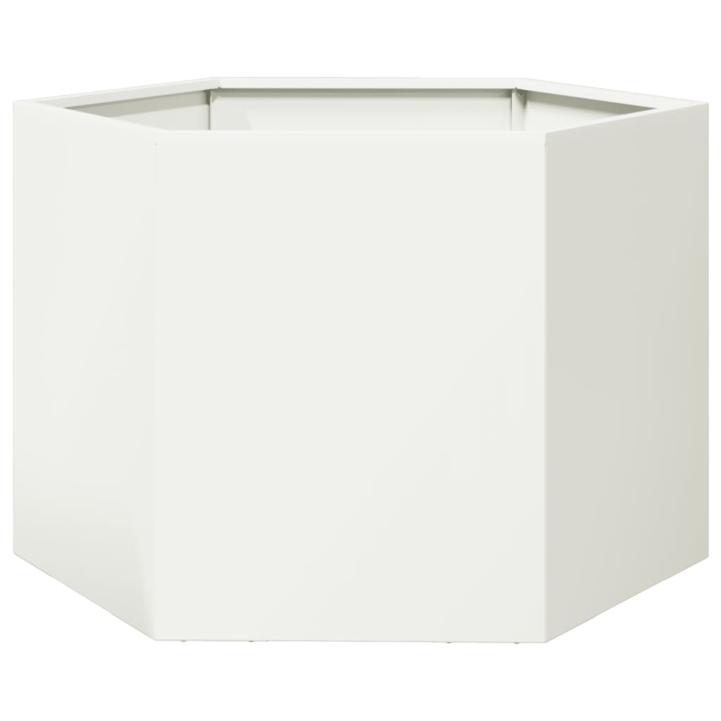 Pflanzkübel Weiß Sechseckig 69X60X45 Stahl