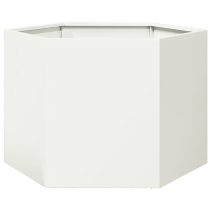 Pflanzkübel Weiß Sechseckig 69X60X45 Stahl