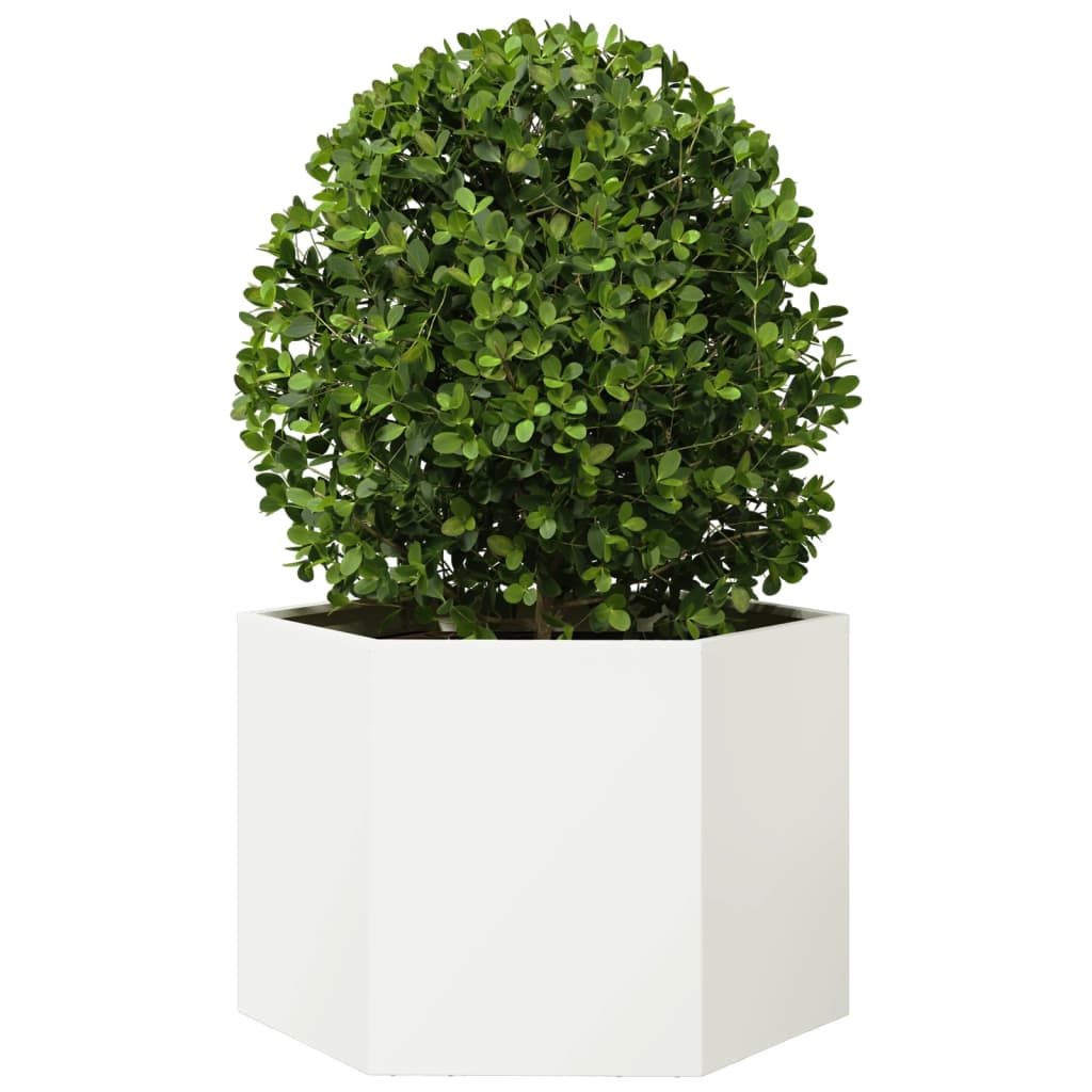 Pflanzkübel Weiß Sechseckig 69X60X45 Stahl