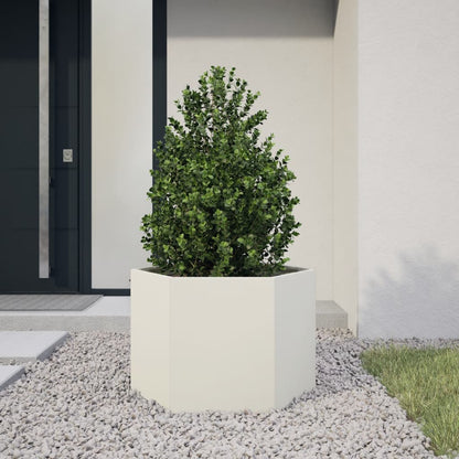 Pflanzkübel Weiß Sechseckig 69X60X45 Stahl