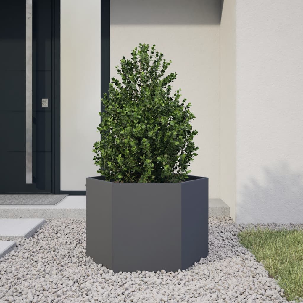 Pflanzkübel Anthrazit Sechseckig 69X60X45 Stahl