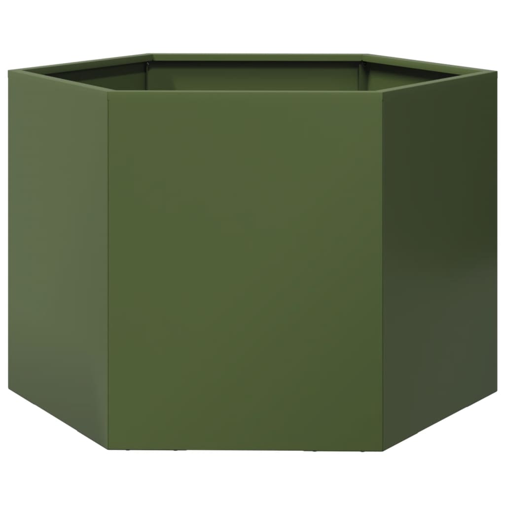 Pflanzkübel Olivgrün Sechseckig 69X60X45 Stahl